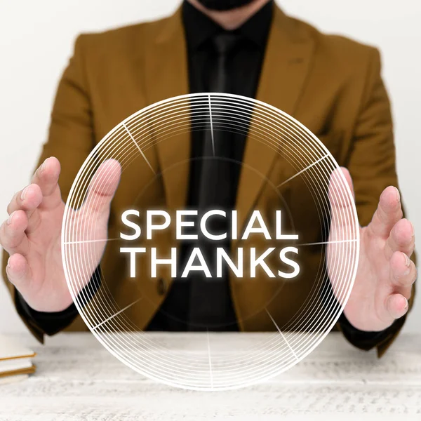 Text Caption Presenting Special Thanks Business Overview Expression Appreciation Gratitude — Fotografia de Stock