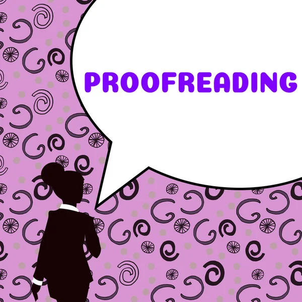 Sign Displaying Proofreading Business Approach Act Reading Marking Spelling Grammar — Fotografia de Stock