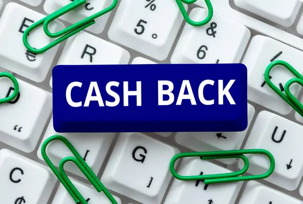 Inspiration Showing Sign Cash Back Business Approach Incentive Offered Buyers —  Fotos de Stock