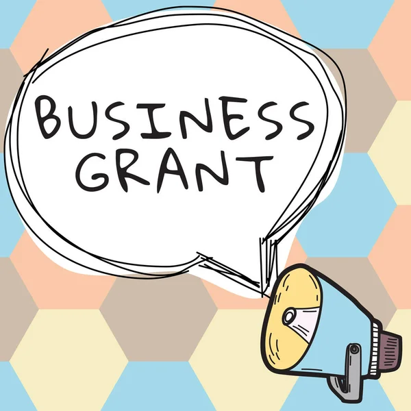 Sign displaying Business Grant, Conceptual photo Working strategies accomplish objectives