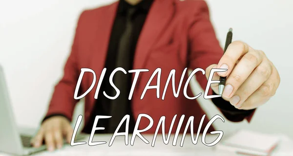 Writing Displaying Text Distance Learning Conceptual Photo Educational Lectures Broadcasted — Stok fotoğraf