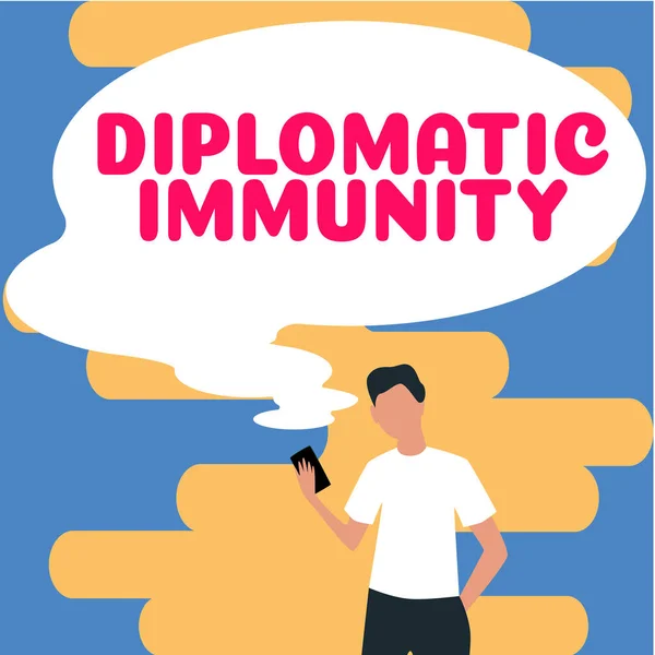 Tekst Met Inspiratie Diplomatieke Immuniteit Ondernemingsrecht Dat Buitenlandse Diplomaten Bijzondere — Stockfoto