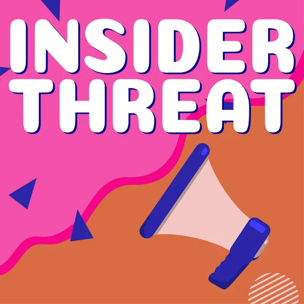 Handwriting Text Insider Threat Internet Concept Security Threat Originates Organization —  Fotos de Stock