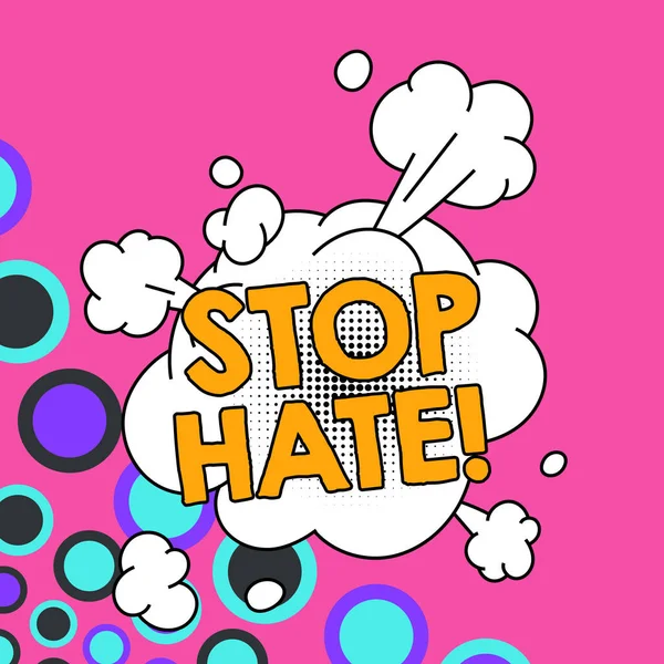 Scrittura Visualizzazione Del Testo Stop Odio Parola Prevenire Pressione Aggressiva — Foto Stock