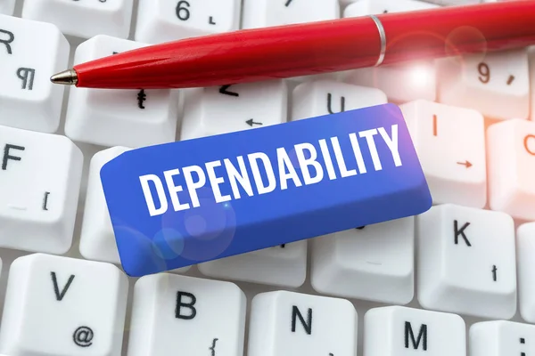 Text Caption Presenting Dependability Internet Concept Capable Being Trusted Depended — Stockfoto