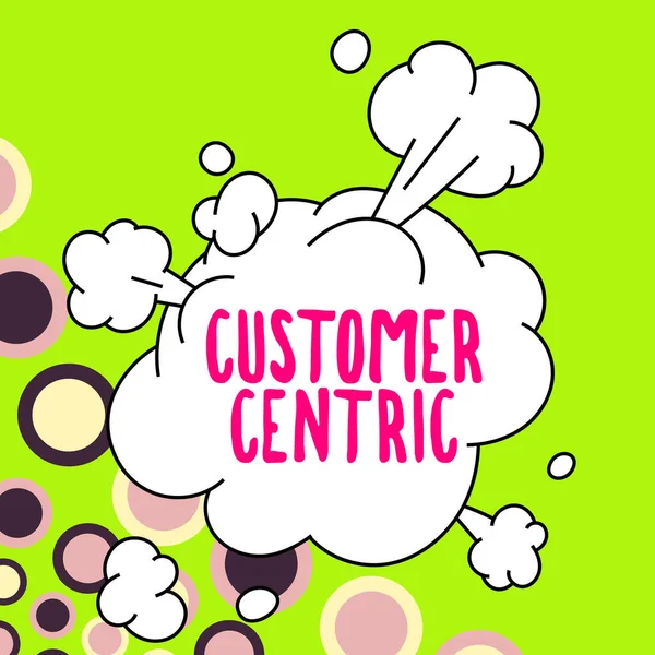 Ручная Надпись Customer Centric Business Idea Process Looking Customers Ensure — стоковое фото
