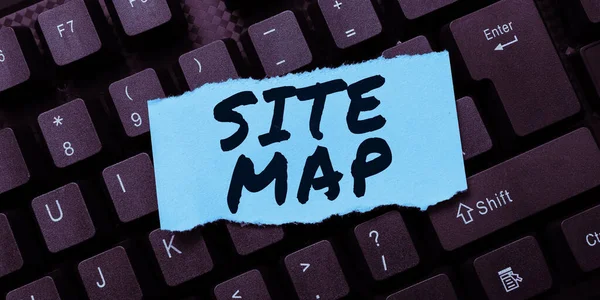Sign displaying Site Map, Business concept designed to help both users and search engines navigate the site
