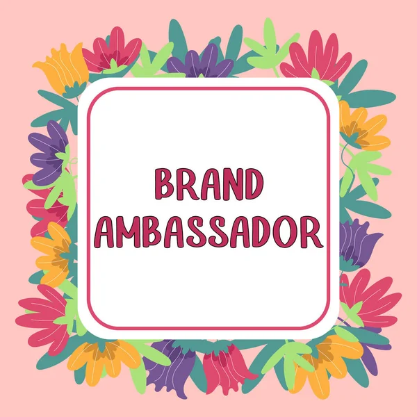 Señal Que Muestra Brand Ambassador Agente Escaparate Comercial Acreditado Como — Foto de Stock