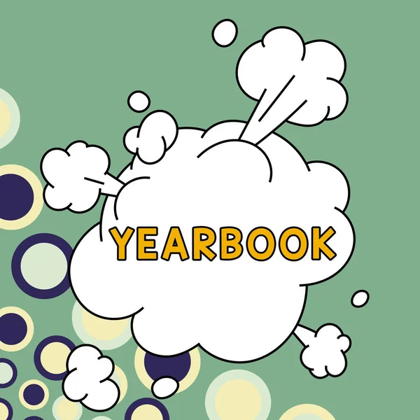 Conceptual Caption Yearbook Internet Concept Publication Compiled Graduating Class Record — Stockfoto