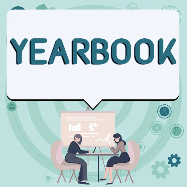 Text Showing Inspiration Yearbook Business Overview Publication Compiled Graduating Class — Stok fotoğraf