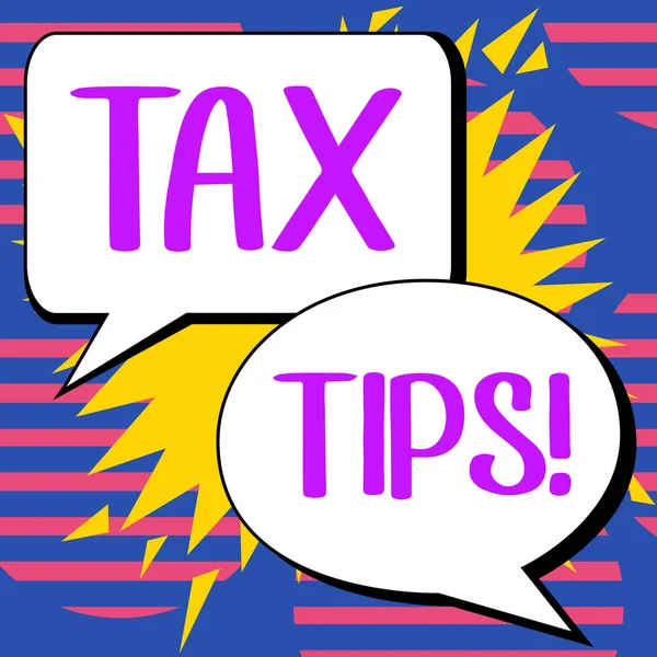 Conceptuele Titel Belastingtips Zakelijke Aanpak Hulp Ideeën Voor Belastingen Verhoging — Stockfoto