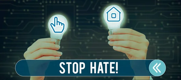 Text caption presenting Stop Hate, Word for Prevent the aggressive pressure or intimidation to others