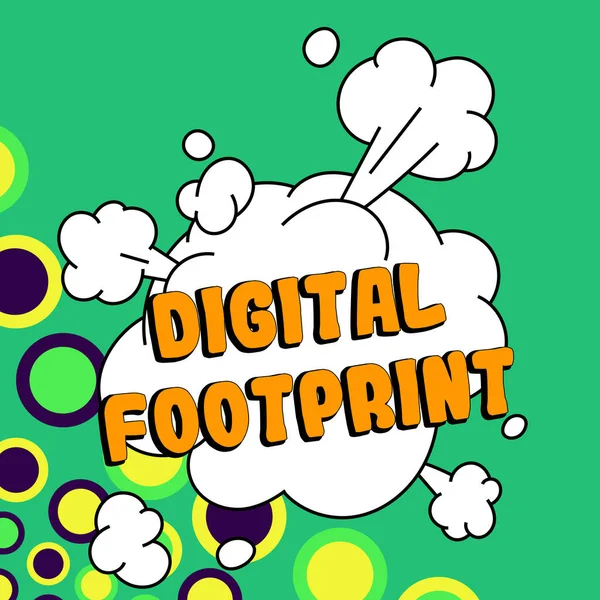 Testo Che Mostra Ispirazione Digital Footprint Word Scritto Utilizza Tecnologia — Foto Stock