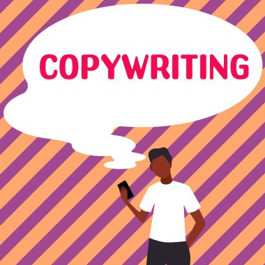Reklamların metnini ya da tanıtım materyalini yazan kavramsal başlık Copywriting, Business showcase