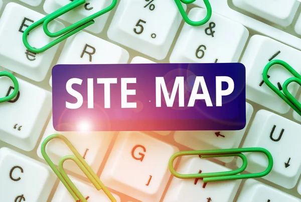 Writing displaying text Site Map, Business showcase designed to help both users and search engines navigate the site