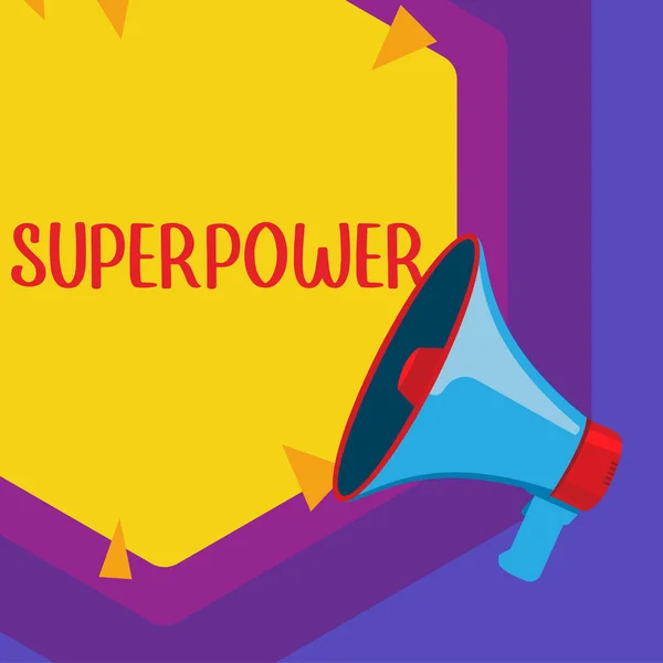 Süper Gücü Gösteren Bir Işaret Bir Tür Güç Yetenek Için — Stok fotoğraf