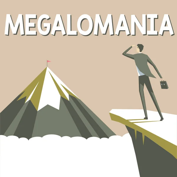 Megalomania Nın Işareti Zihinsel Hastalık Anlamına Gelen Her Şeye Gücü — Stok fotoğraf