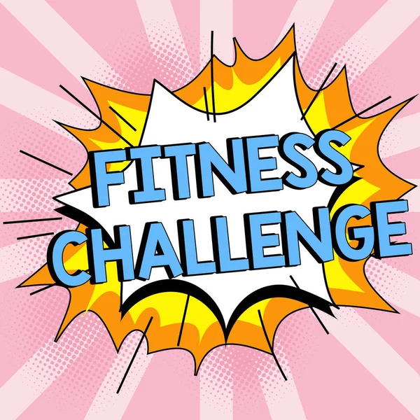 Text Bildtext Presenterar Fitness Challenge Affärsidé Kondition Att Vara Fysiskt — Stockfoto