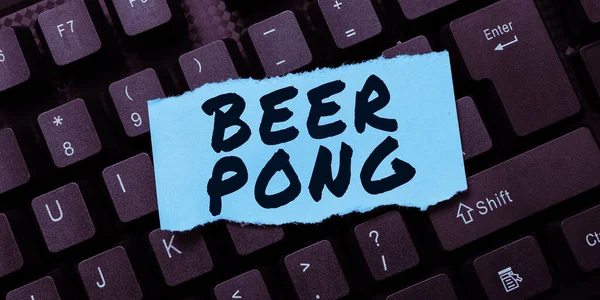 Szöveg Megjelenítése Beer Pong Word Írt Egy Játékra Egy Sor — Stock Fotó