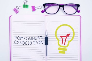 Writing displaying text Homeowners Association, Word for Covers losses and damages to an individuals house