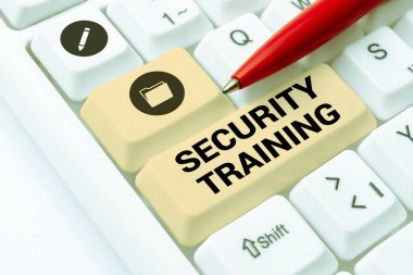 Metin Güvenlik Eğitimi, Son kullanıcılar için güvenlik farkındalığı eğitimi sağlayan kavramsal fotoğraf yazılıyor