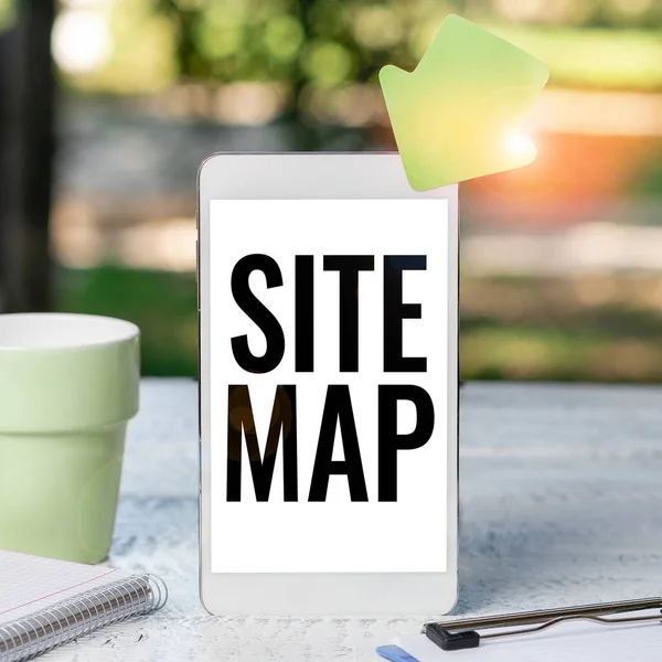 Handwriting text Site Map, Conceptual photo designed to help both users and search engines navigate the site