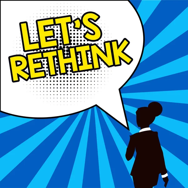 Konzeptionelle Bildunterschrift Lets Rethink Business Überblick Ein Nachgedanke Erinnern Rethink — Stockfoto