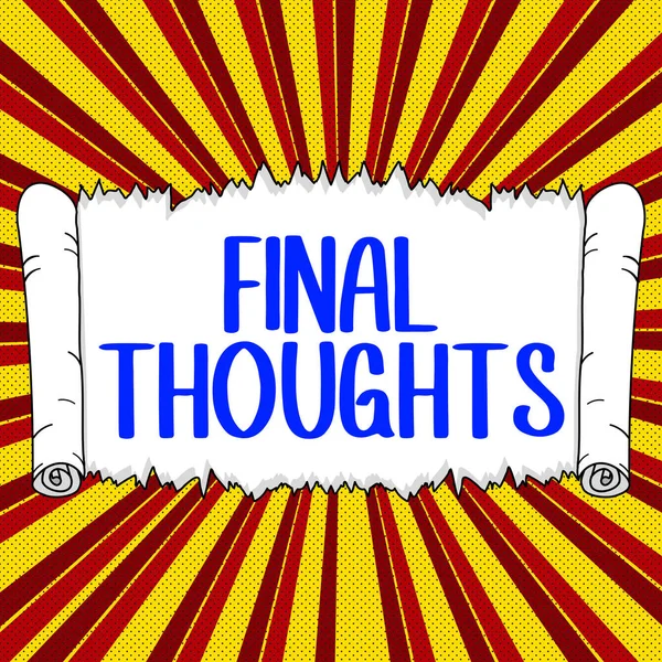 Text Caption Presenting Final Thoughts Word Conclusion Last Analysis Recommendations — 스톡 사진