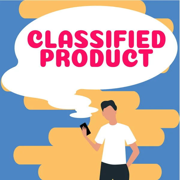 Text Caption Presenting Classified Product Business Approach Sensitive Data Top — Stock Photo, Image