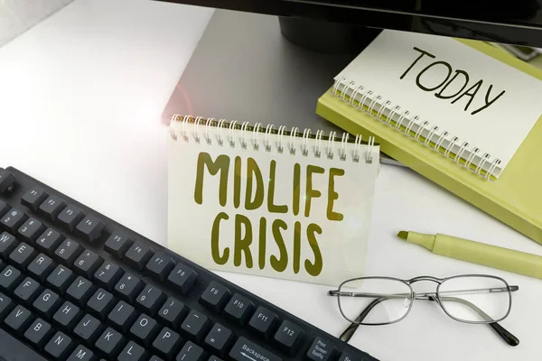 Writing Displaying Text Midlife Crisis Business Overview Software Development Technique — Stock Photo, Image