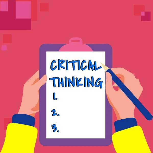 Handwriting Text Critical Thinking Word Written Sequence Stages Project Requiring — 스톡 사진