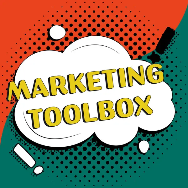 Text Caption Presenting Marketing Toolbox Word Written Means Promoting Product —  Fotos de Stock