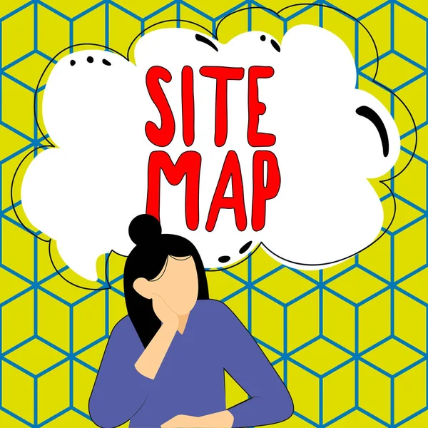 Sign Displaying Site Map Conceptual Photo Designed Help Both Users — Stock Photo, Image