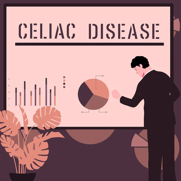 Hand Writing Sign Celiac Disease Business Overview Small Intestine Hypersensitive — Foto de Stock