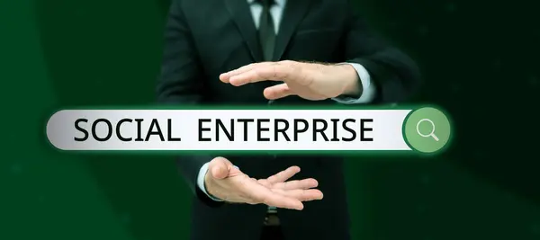Inspiration Showing Sign Social Enterprise Business Idea Business Makes Money — Foto Stock