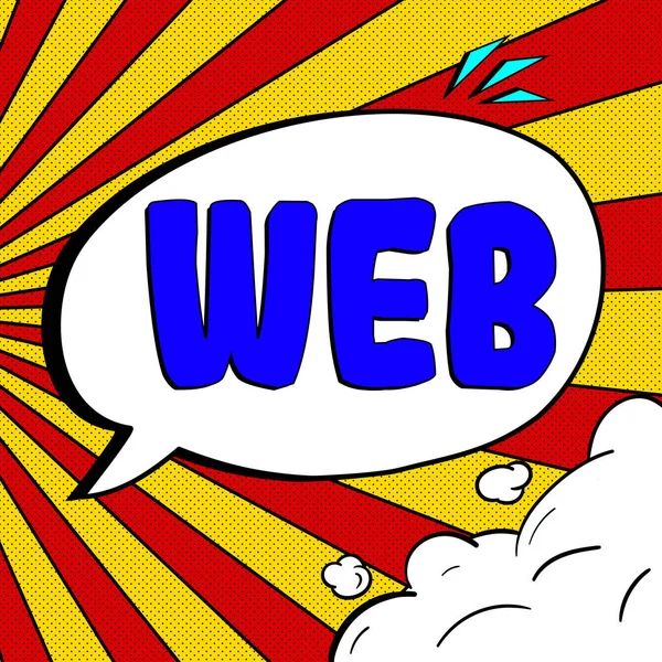Tekenen Weergeven Van Web Word Geschreven Een Systeem Van Internetservers — Stockfoto