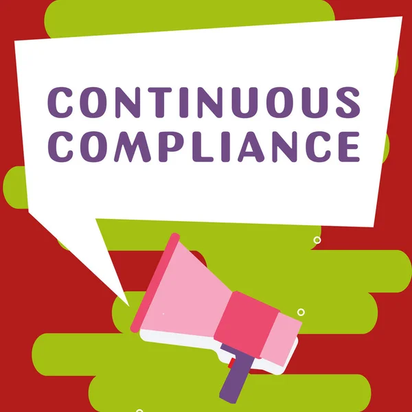 Conceptual display Continuous Compliance, Business concept Internal process that examines accounting practices