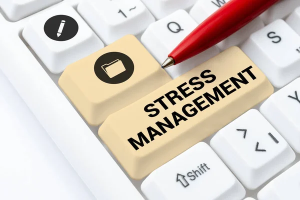 Writing displaying text Stress Management, Business idea learning ways of behaving and thinking that reduce stress