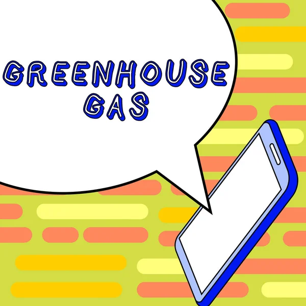 Handstil Text Växthusgas Word För Koldioxid Bidrar Till Växthuseffekten Genom — Stockfoto