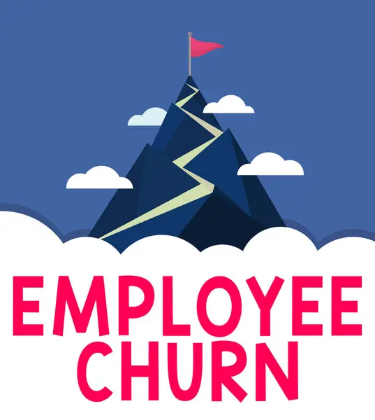 Text Bildtext Som Presenterar Employee Churn Word För Förändringstakten Befintliga — Stockfoto