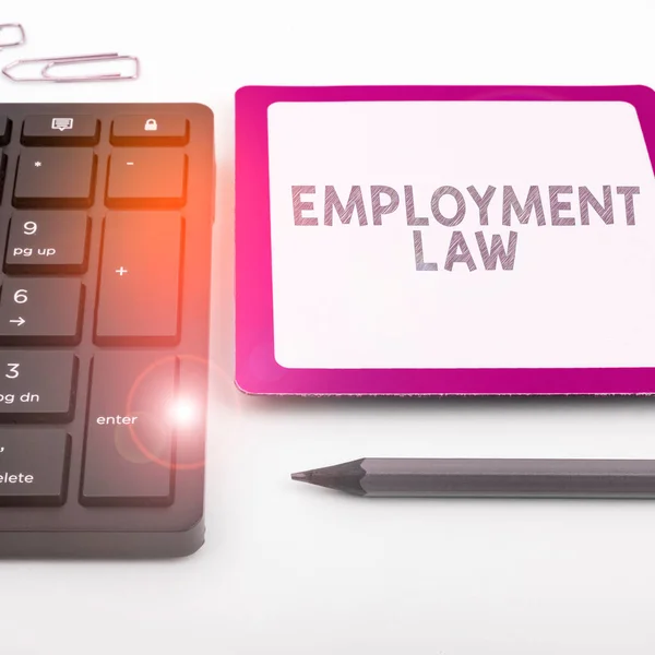 Text caption presenting Employment Law, Business concept deals with legal rights and duties of employers and employees