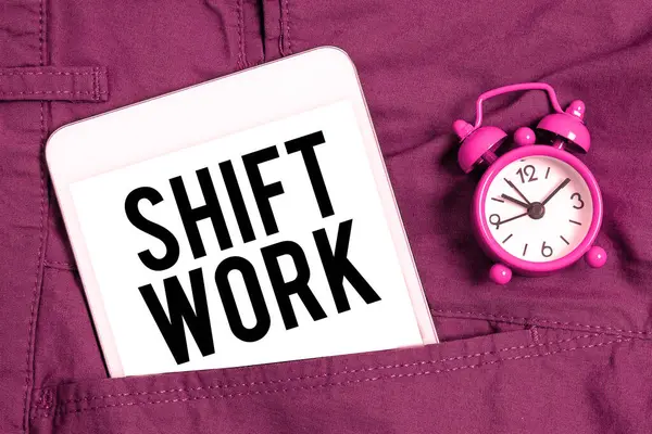 Writing Displaying Text Shift Work Business Idea Work Comprising Periods — Fotografia de Stock