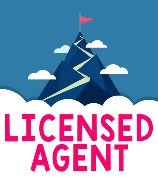 Handskrift Tecken Licensierad Agent Internet Concept Auktoriserad Och Ackrediterad Säljare — Stockfoto