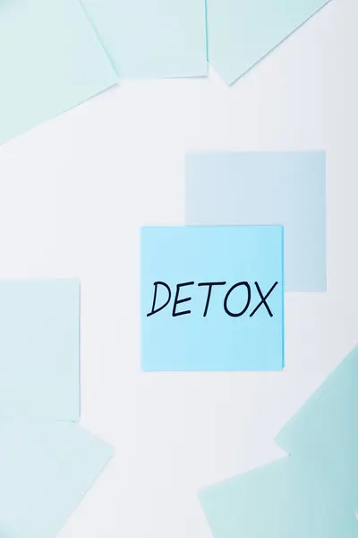 Text Rukopisu Detox Word Moment Diet Nutrition Health Addiction Treatment — Stock fotografie