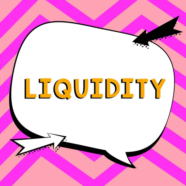 Testi Scritti Mano Liquidità Vetrina Aziendale Contanti Conti Bancari Liquidità — Foto Stock