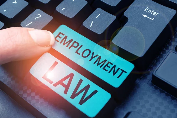 Text showing inspiration Employment Law, Internet Concept deals with legal rights and duties of employers and employees