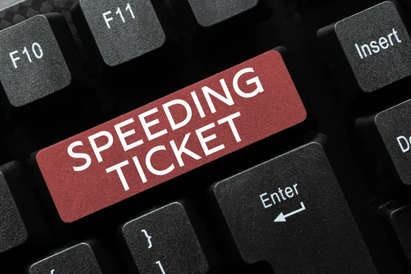 Conceptual display Speeding Ticket, Business overview psychological test for the maximum speed of performing a task