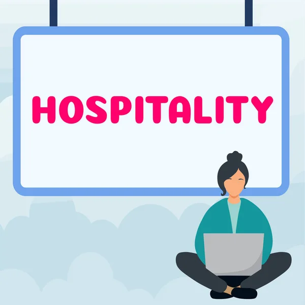 Inspiración Mostrando Signo Hospitalidad Enfoque Negocios Recepción Amable Generosa Entretenimiento — Foto de Stock