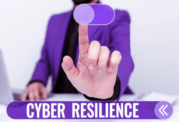 Texto Que Muestra Inspiración Cyber Resilience Word Escrito Medida Bien —  Fotos de Stock