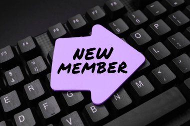 El yazısı tabelası Yeni Üye, İnternet Kavramı Yeni Çocuk Doğumu Şirketi veya ekibine eleman alımı